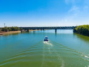 boat on river in Perth near Maylands