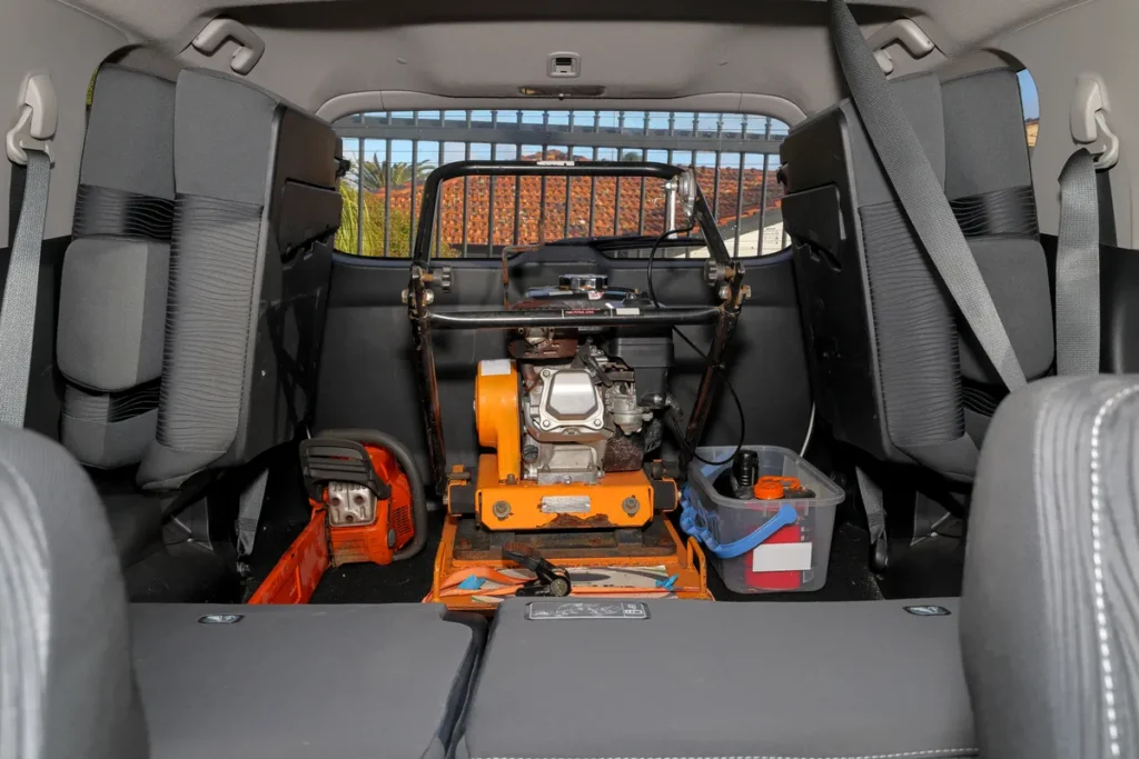 Tradesperson van loaded with tools and equipment